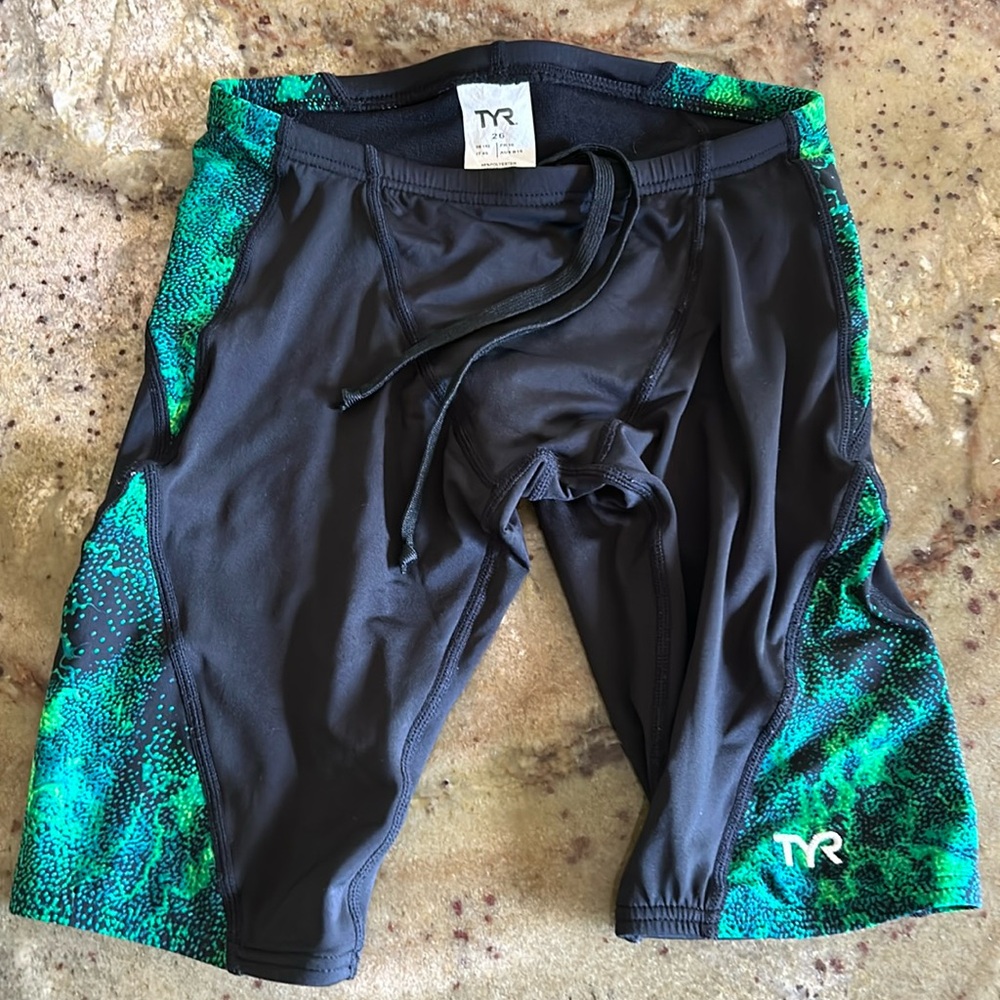TYR youth boys swim jammer 26 green